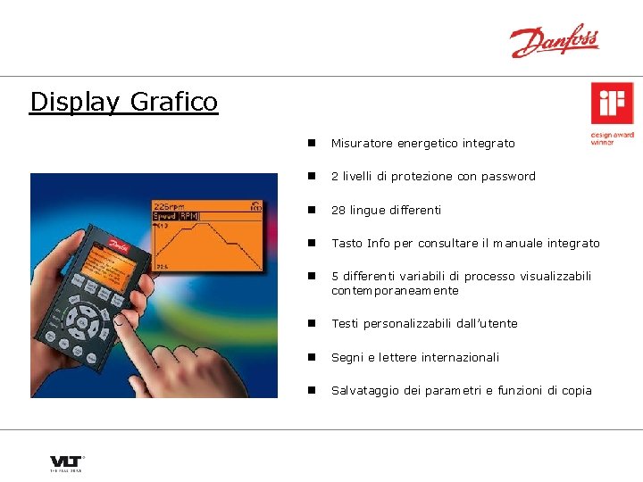 Display Grafico n Misuratore energetico integrato n 2 livelli di protezione con password n