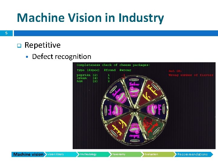 Capabilities of Machine Vision Libraries Nasim Sajadi Outline