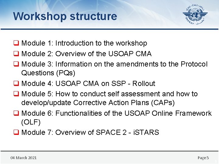 Workshop structure q Module 1: Introduction to the workshop q Module 2: Overview of Workshop structure q Module 1: Introduction to the workshop q Module 2: Overview of