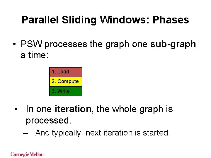 Parallel Sliding Windows: Phases • PSW processes the graph one sub-graph a time: 1. Parallel Sliding Windows: Phases • PSW processes the graph one sub-graph a time: 1.