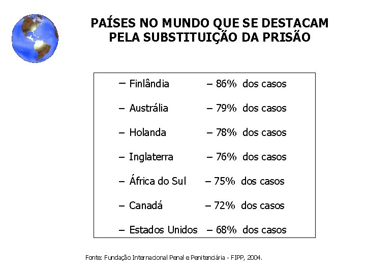 PAÍSES NO MUNDO QUE SE DESTACAM PELA SUBSTITUIÇÃO DA PRISÃO – Finlândia – 86%