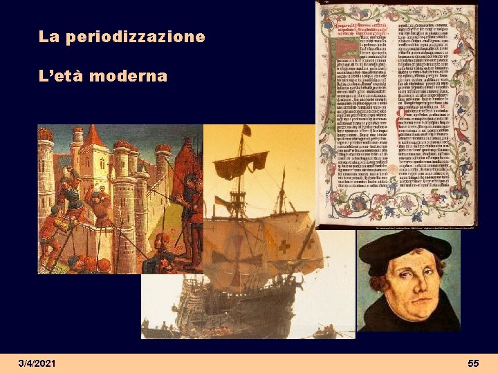 La periodizzazione L’età moderna 3/4/2021 55 