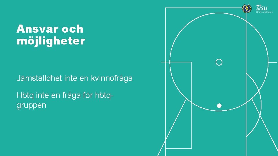 Ansvar och möjligheter Jämställdhet inte en kvinnofråga Hbtq inte en fråga för hbtqgruppen 
