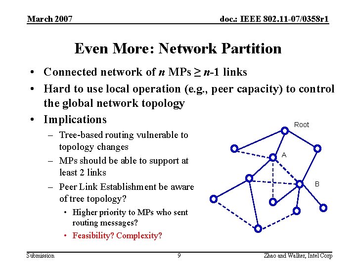 March 2007 doc. : IEEE 802. 11 -07/0358 r 1 Even More: Network Partition