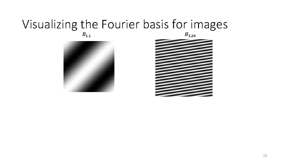 Visualizing the Fourier basis for images 13 