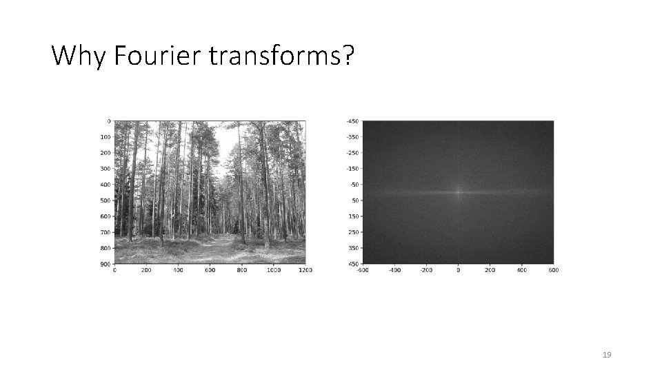 Why Fourier transforms? 19 