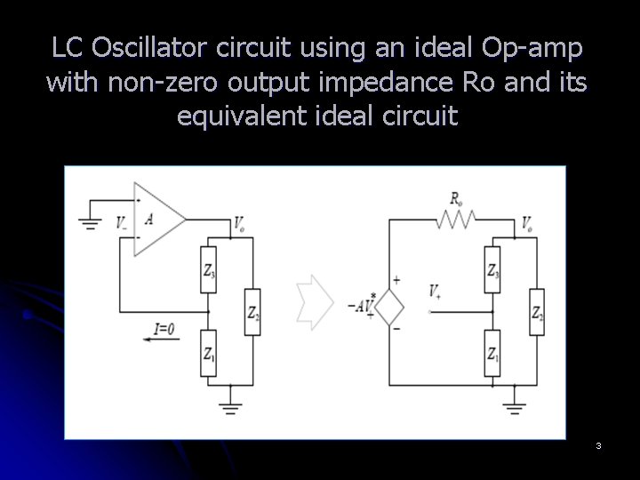 LC Oscillator circuit using an ideal Op-amp with non-zero output impedance Ro and its LC Oscillator circuit using an ideal Op-amp with non-zero output impedance Ro and its