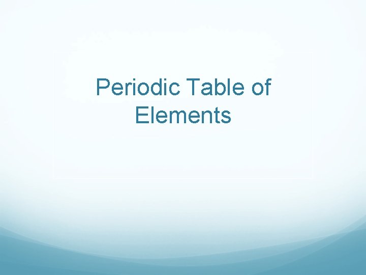 Periodic Table of Elements 