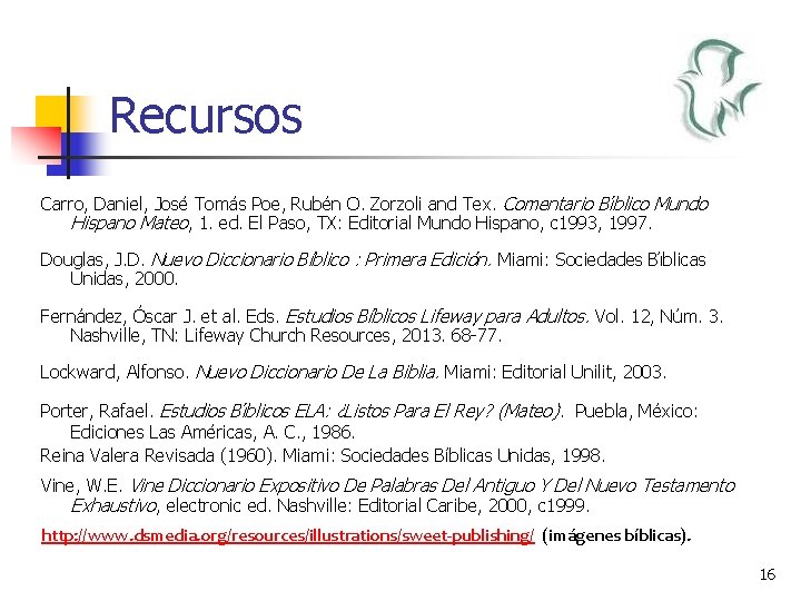 Recursos Carro, Daniel, Jose Toma s Poe, Rube n O. Zorzoli and Tex. Comentario