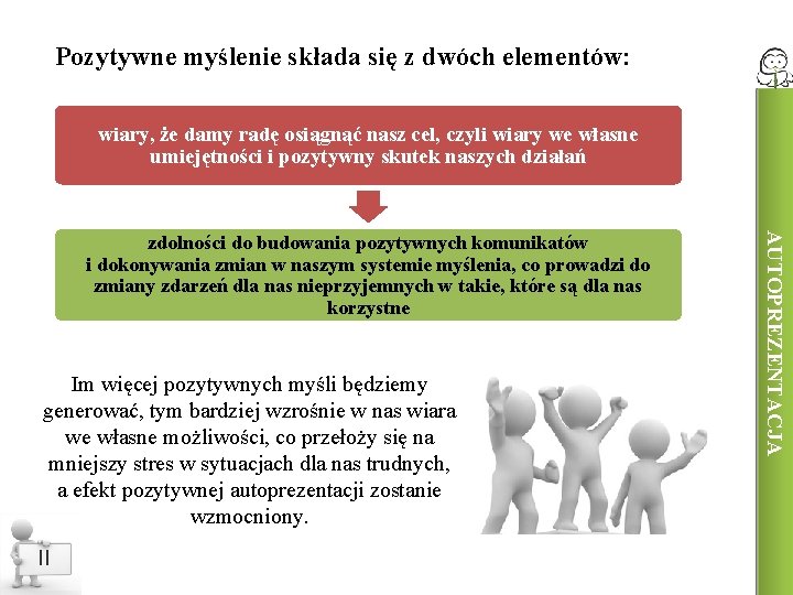 Pozytywne myślenie składa się z dwóch elementów: wiary, że damy radę osiągnąć nasz cel,