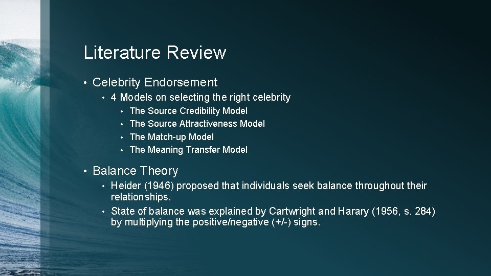 ROLE OF BALANCE THEORY ON CELEBRITY ENDORSEMENT EFFECT