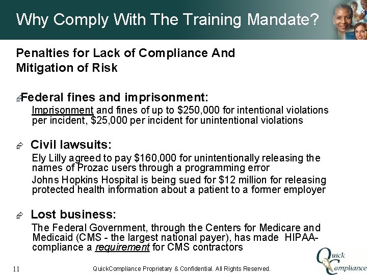 Why Comply With The Training Mandate? Penalties for Lack of Compliance And Mitigation of