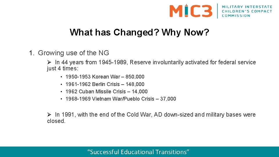 What has Changed? Why Now? 1. Growing use of the NG Ø In 44