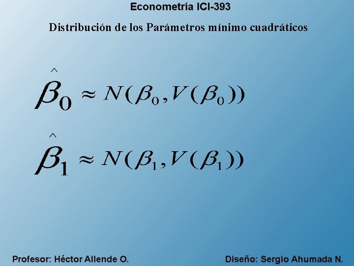 Distribución de los Parámetros mínimo cuadráticos 