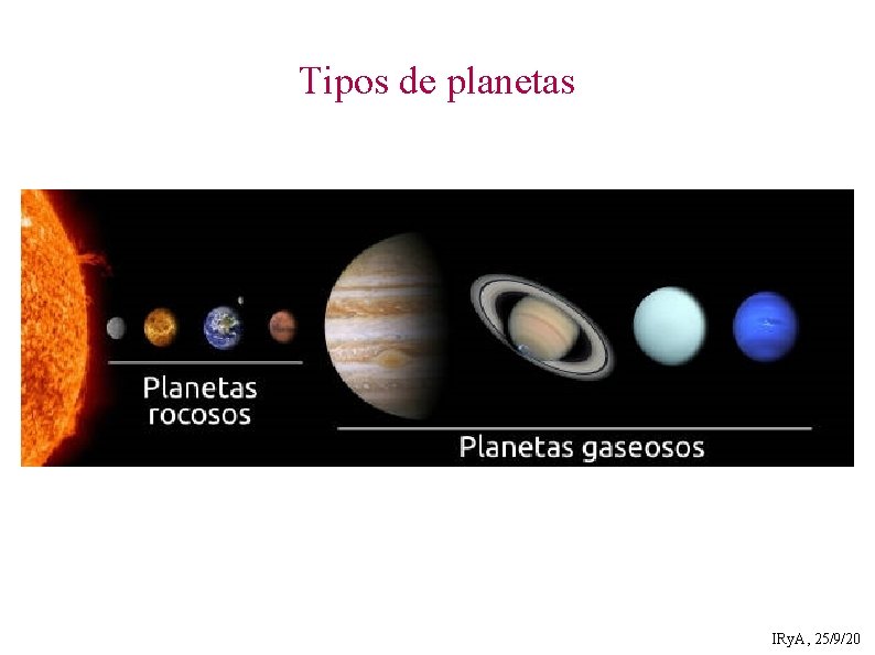 Tipos de planetas IRy. A, 25/9/20 