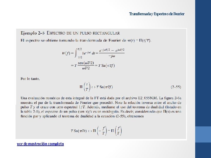Transformada y Espectros de Fourier ver demostración completa 