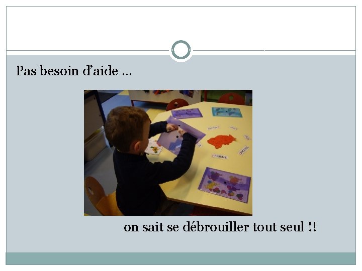 Pas besoin d’aide … on sait se débrouiller tout seul !! 