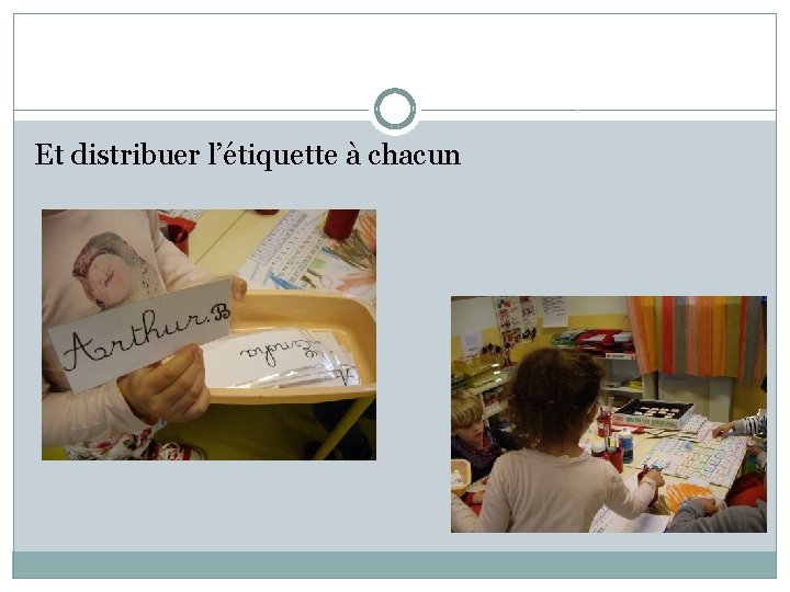 Et distribuer l’étiquette à chacun 