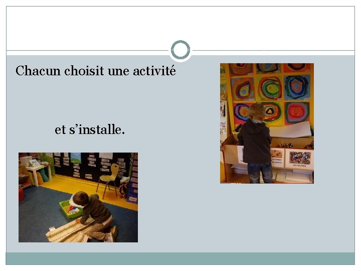Chacun choisit une activité et s’installe. 