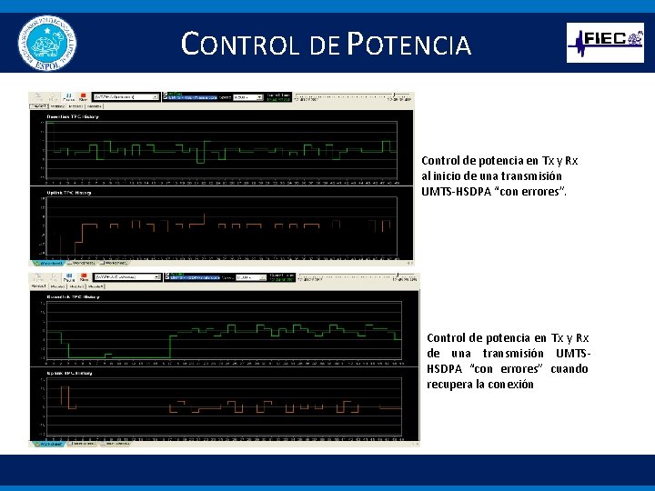 CONTROL DE POTENCIA Control de potencia en Tx y Rx al inicio de una