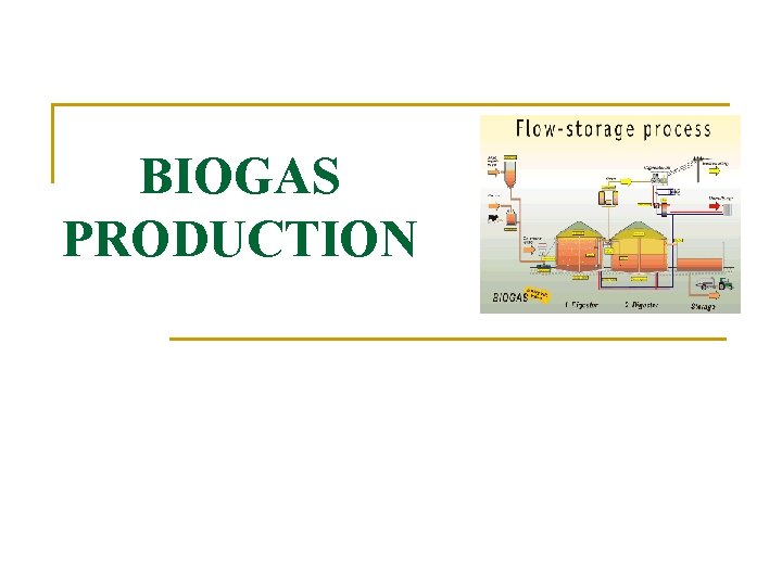 BIOGAS PRODUCTION 