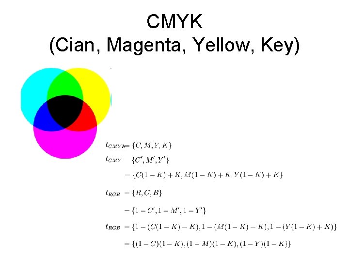 CMYK (Cian, Magenta, Yellow, Key) 