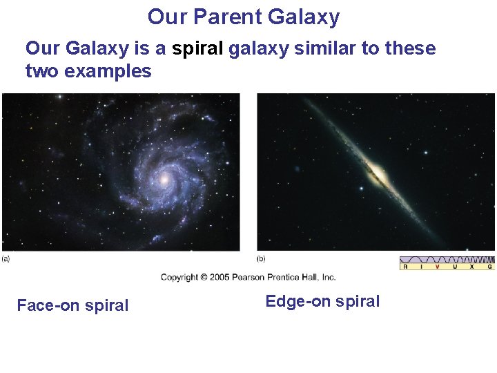 Our Parent Galaxy Our Galaxy is a spiral galaxy similar to these two examples