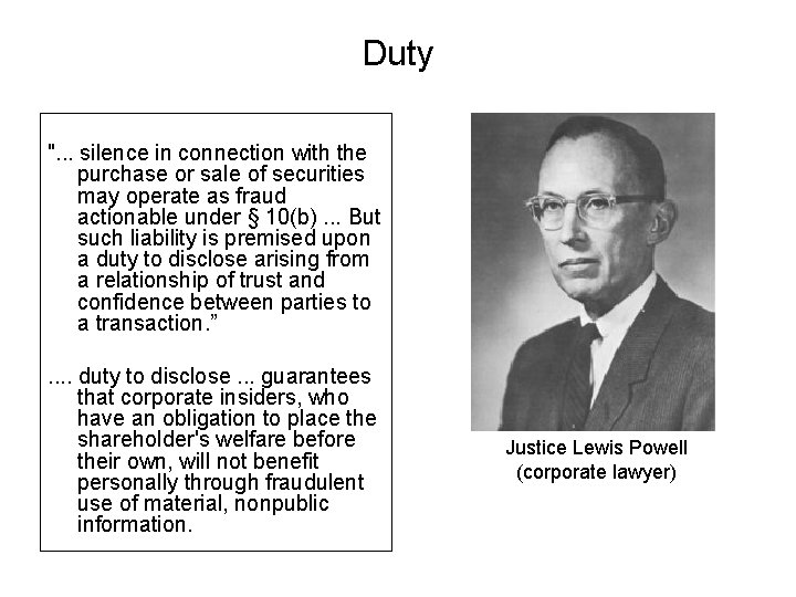 Duty ". . . silence in connection with the purchase or sale of securities