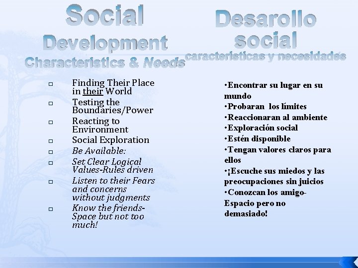 Social Development Characteristics & Needs � � � � Finding Their Place in their