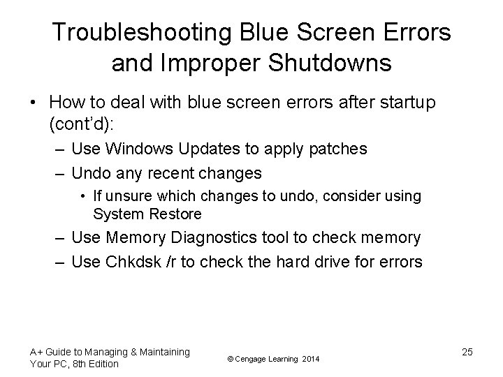 Troubleshooting Blue Screen Errors and Improper Shutdowns • How to deal with blue screen