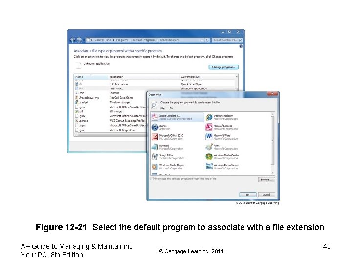 Figure 12 -21 Select the default program to associate with a file extension A+