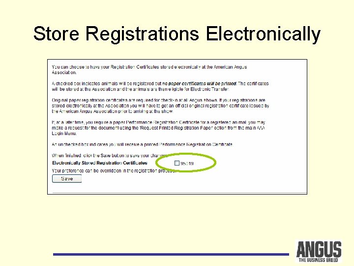 Store Registrations Electronically 