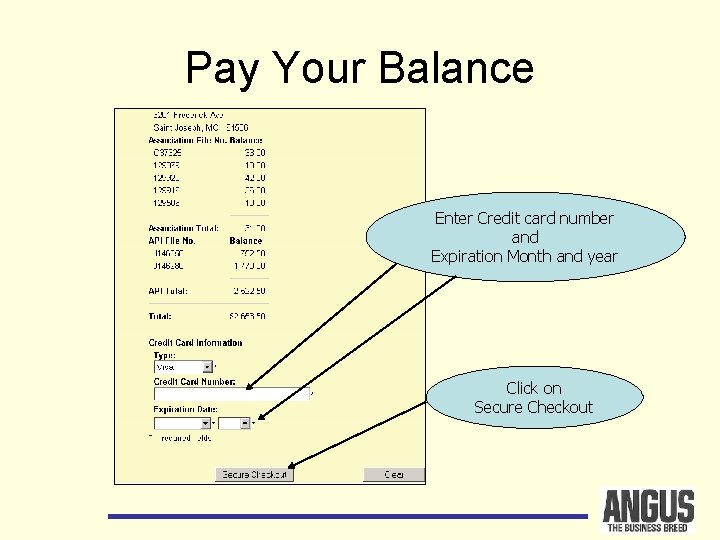 Pay Your Balance Enter Credit card number and Expiration Month and year Click on