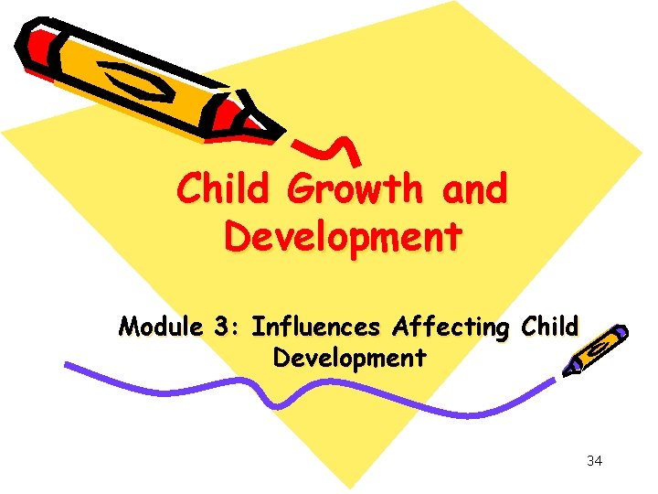 Child Growth and Development Module 3: Influences Affecting Child Development 34 Child Growth and Development Module 3: Influences Affecting Child Development 34