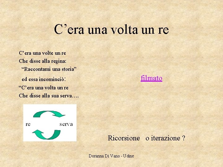 C’era una volta un re C’era una volte un re Che disse alla regina: C’era una volta un re C’era una volte un re Che disse alla regina: