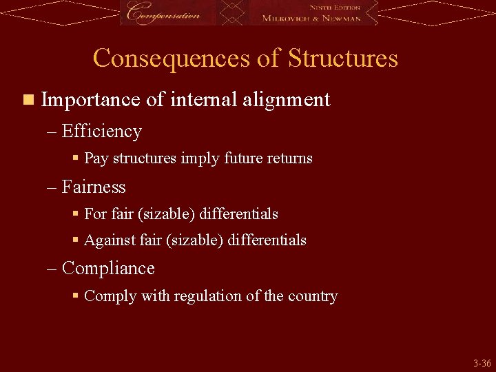 Consequences of Structures n Importance of internal alignment – Efficiency § Pay structures imply