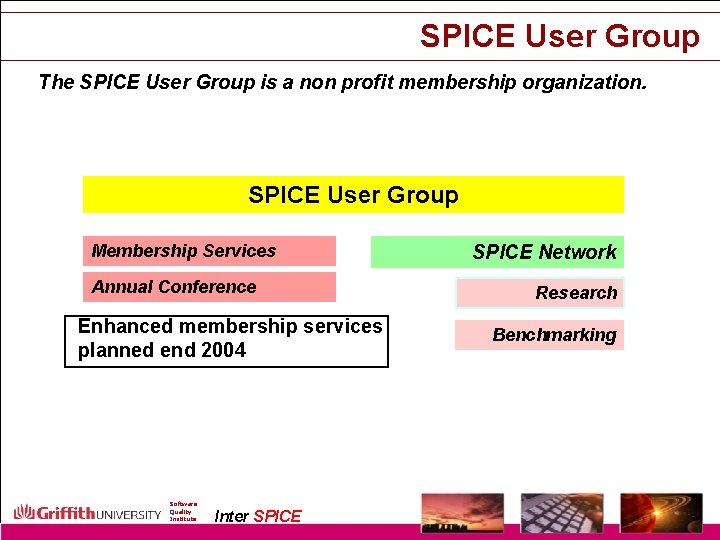 SPICE User Group The SPICE User Group is a non profit membership organization. SPICE