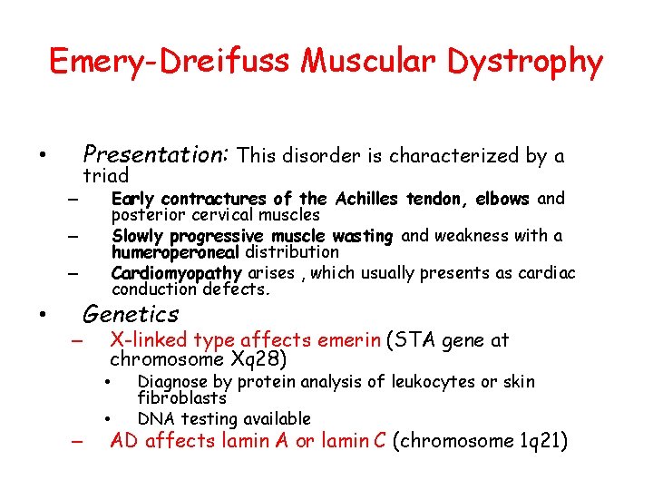 Emery-Dreifuss Muscular Dystrophy Presentation: This disorder is characterized by a • – triad Early