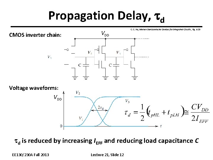 Propagation Delay, td CMOS inverter chain: VDD C. C. Hu, Modern Semiconductor Devices for