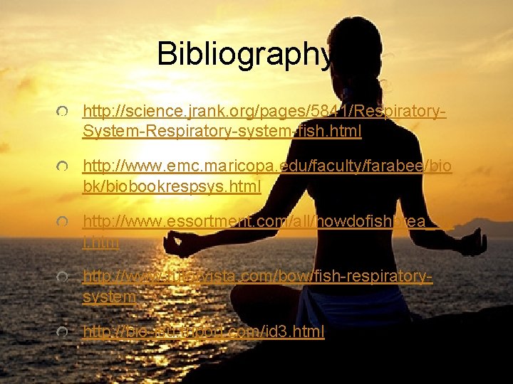 Bibliography http: //science. jrank. org/pages/5841/Respiratory. System-Respiratory-system-fish. html http: //www. emc. maricopa. edu/faculty/farabee/bio bk/biobookrespsys. html Bibliography http: //science. jrank. org/pages/5841/Respiratory. System-Respiratory-system-fish. html http: //www. emc. maricopa. edu/faculty/farabee/bio bk/biobookrespsys. html