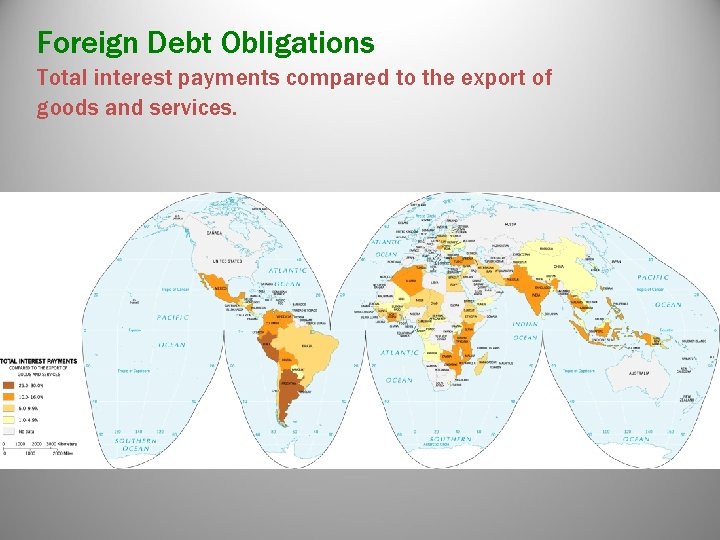 Foreign Debt Obligations Total interest payments compared to the export of goods and services. Foreign Debt Obligations Total interest payments compared to the export of goods and services.