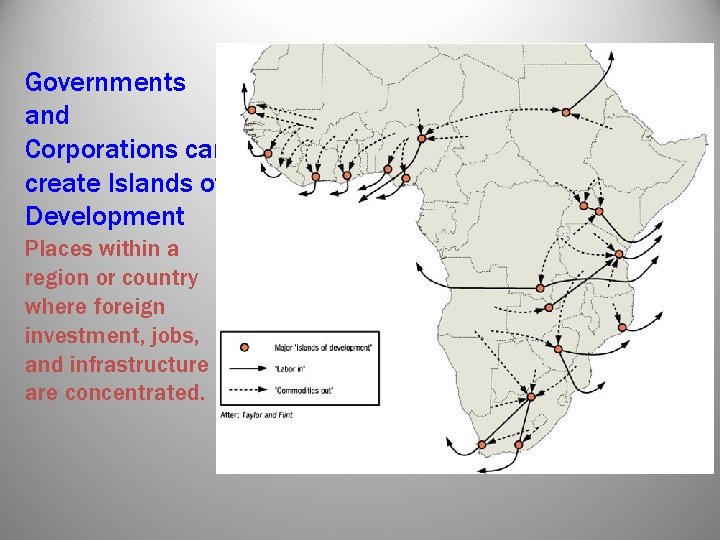 Governments and Corporations can create Islands of Development Places within a region or country Governments and Corporations can create Islands of Development Places within a region or country