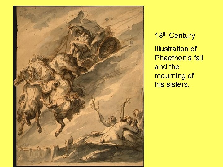18 th Century Illustration of Phaethon’s fall and the mourning of his sisters. 