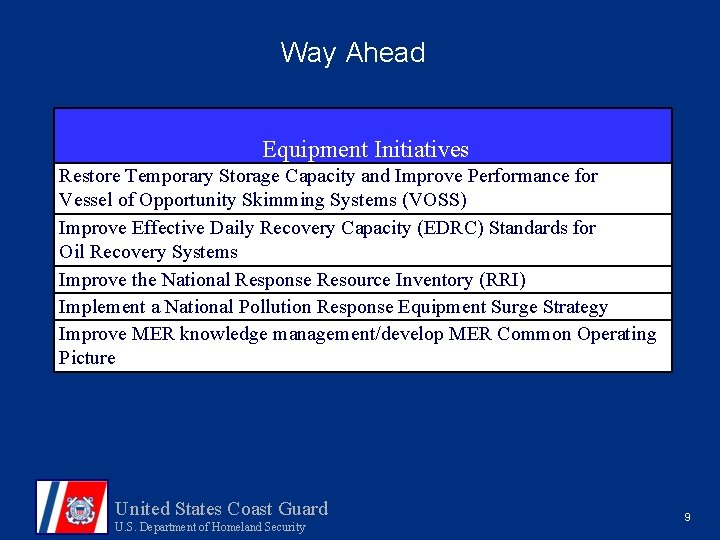 Way Ahead Equipment Initiatives Restore Temporary Storage Capacity and Improve Performance for Vessel of