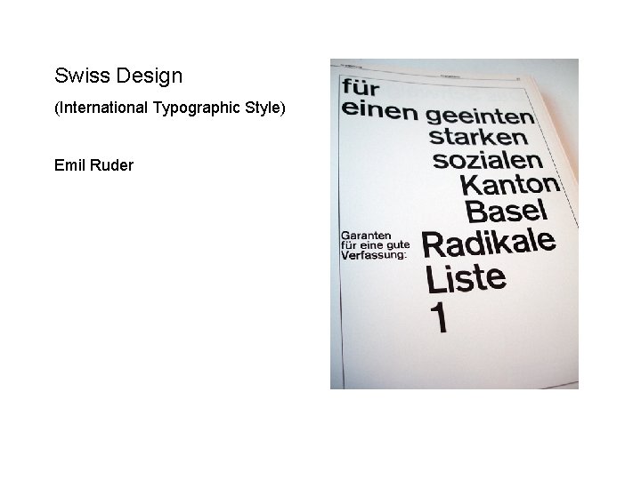 Swiss Design (International Typographic Style) Emil Ruder 