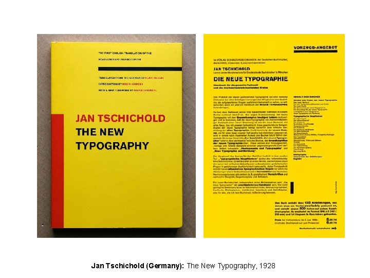 Jan Tschichold (Germany): The New Typography, 1928 