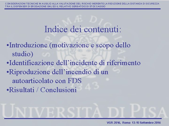 CONSIDERAZIONI TECNICHE IN AUSILIO ALLA VALUTAZIONE DEL RISCHIO INERENTE LA RIDUZIONE DELLA DISTANZA DI