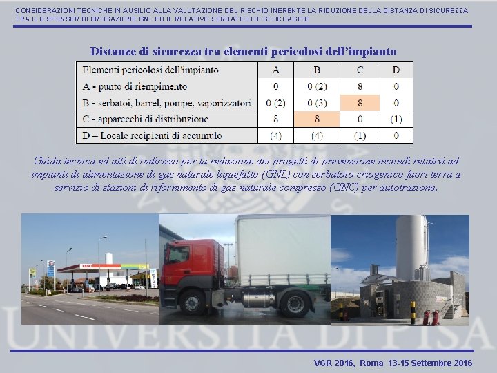 CONSIDERAZIONI TECNICHE IN AUSILIO ALLA VALUTAZIONE DEL RISCHIO INERENTE LA RIDUZIONE DELLA DISTANZA DI