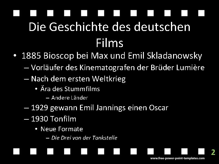 Die Geschichte des deutschen Films • 1885 Bioscop bei Max und Emil Skladanowsky –