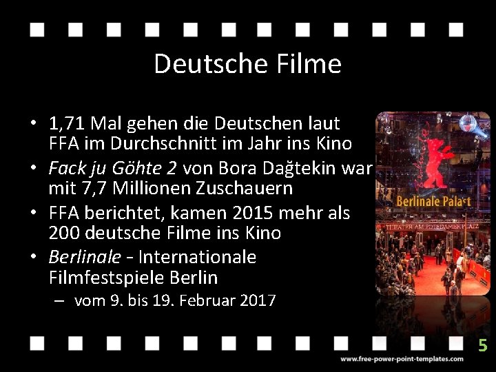 Deutsche Filme • 1, 71 Mal gehen die Deutschen laut FFA im Durchschnitt im